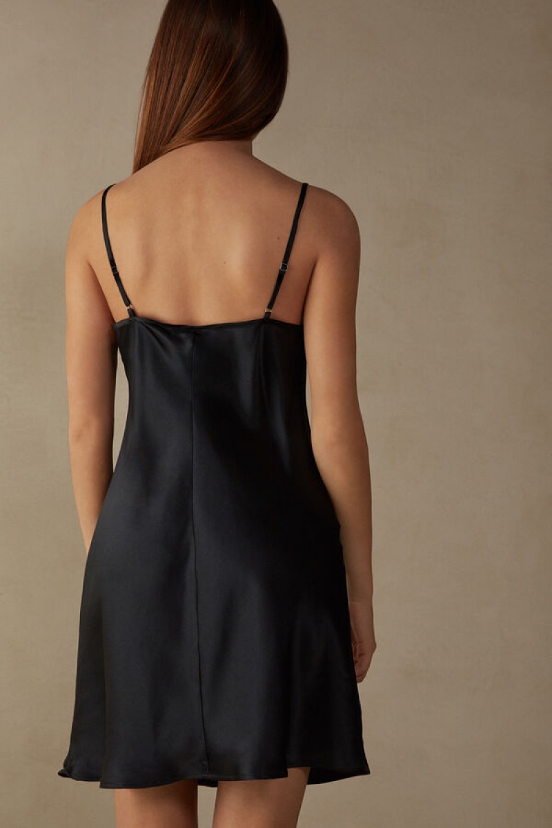 Black Intimissimi Silk Slip | CAJBT99943